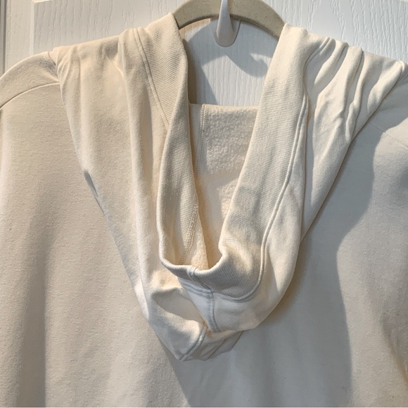 Women’s French Terry Longsleeve Pullover V-neck Hoodie Cream XXL - Picture 10 of 10